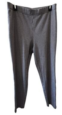 St. JOHN Women's Black White Straight-Leg Slim Fit Casual Pants Size XL